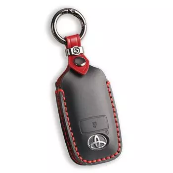 smasol Совместимый Чехол для ключа из натуральной кожи для Toyota Daihatsu и New Taft Чехол для смарт-ключа из натуральной кожи RAIZE, Rocky, Модели, (Черный, 2-кнопочный)