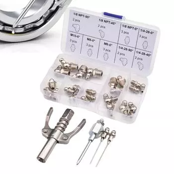 Смазочная муфта Высоконапорные смазочные фитинги с 3 смазочными иглами Быстроразъемный комплект для смазки Быстроразъемная муфта