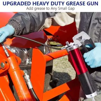 Смазочный шприц 6000-7000 PSI 400CC Ручной шприц для заполнения смазкой с гибким шлангом Ручной пистолетный шприц для смазки Инструменты для ремонта автомобиля синий