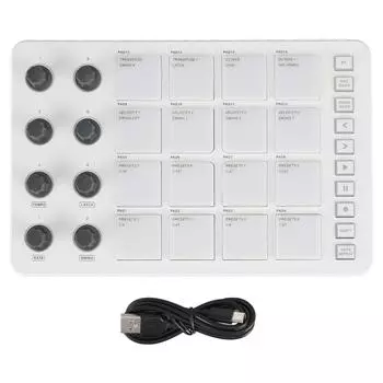 SMC PAD Bluetooth MIDI-контроллер Портативный USB MIDI-контроллер ударных пэдов с 16 пэдами с подсветкой RGB 8 А