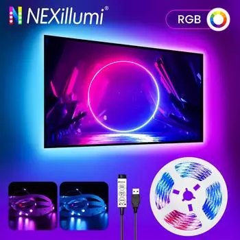 SMD3535 3M-30M USB RGB светодиодная лента подсветка телевизора, музыка синхронизация изменение цвета, светодиодные фонари для комнаты дома вечеринка спальня декор 3m