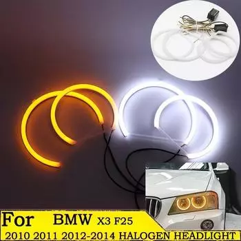 SMD хлопок светильник Switchback светодиодный ангельский глаз Halo кольцо комплект для BMW X3 F25 2010 2011 2012 2013 2014 галогенные фары белый