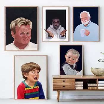 Смех над детскими памятками, плакатами и печатью забавных черных смайликов, картин на холсте, сокрытия боли, настенных рисунков Гарольда 21cm30cm NoFrame