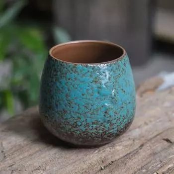 Смена печи Японская грубая керамика бытовая мастерская чашка одинарная чашка дегустационная чайная чашка большая творческая личность кунг-фу чайные чашки 200ml