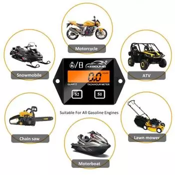 Сменная батарея цифровой тахометр двигателя счетчик моточасов тахометр датчик оборотов двигателя ЖК-дисплей для мототехники бензопила питбайк лодка