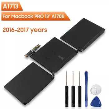 Сменная батарея для ноутбука Macbook PRO 13 дюймов A1708 XT2 XQ2 L42 A1713, 54,5 Втч 4781mah