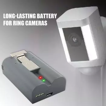 Сменная батарея Универсальная 6040 мАч Высокая емкость Надежная перезаряжаемая батарея для дверного звонка камеры для Ring Video Doorbell 2/3/4 серый