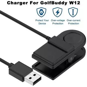 Сменная док-станция для зарядки часов, зарядное устройство для умных часов, кабель для Golf Buddy W12, наручные часы, аксессуары для умных часов чёрный