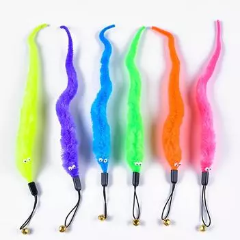 Сменная голова гусеницы, забавная кошачья палочка, плюшевая игрушка для кошек, игрушки для кошек, товары для домашних животных оранжевый