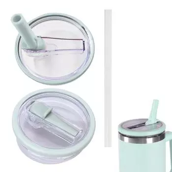 Сменная крышка стакана на 40 унций, герметичная соломенная крышка, устойчивая к разливу крышка чашки, многоразовая защита от брызг для чашки ледяного бара, домашние путешествия светло-зеленый