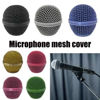 Сменная металлическая решетка для микрофона, крышка для микрофонной головки SM58 SSM58S SM58LC и других микрофонов стандартного размера серебряный