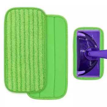 Сменная накладка для швабры, съемная водопоглощающая, для влажной/сухой уборки, плоская насадка для швабры, сменные чистящие средства для подметальной машины Swiffer зелёный