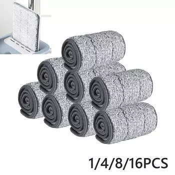 Сменная насадка для швабры из микрофибры, сменная насадка для уборки пола, насадки для плоского отжима, инструменты для отжима без помощи рук для дома, кухни