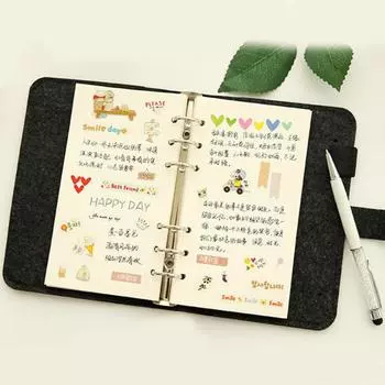 Сменная обложка для студенческого блокнота, фетровая, чехол, спиральный скоросшиватель, Traveler A5 A6, 1 шт., 6 отверстий A6 светло-серый