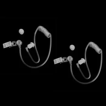 Сменная прозрачная акустическая трубка, 2 шт., для наушников и гарнитуры двусторонней радиосвязи, катушка