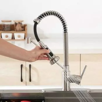 Сменная распылительная головка с выдвижным механизмом, нержавеющая, универсальная, простая установка, 3-функциональный смеситель для раковины, насадка для распылительной головки, кухонный инструмент B