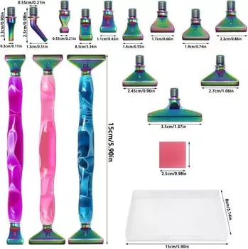 Сменная ручка-сверло с наконечником из смолы 5D для алмазной живописи, сменная головка ручки-сверла с наконечником из металла, аксессуары для вышивки крестом и алмазной живописи розового золота