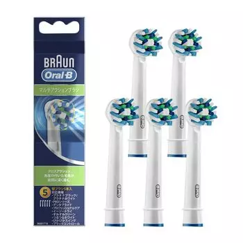 Сменная щетка Braun Oral B Genuine в разы эффективнее удаляет зубной налет, чем совместимые щетки Запас на 15 месяцев [10 товаров] Многофункциональность (5 кусков)