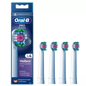 Сменная щетка Braun Oral B Whitening WHITE 4 шт. Щетка/3D EB18-4-EL [предмет] белый
