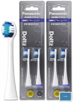Сменная щетка Panasonic Extra Fine Bristle Brush, 2 шт. x 2 набора, всего 4 шт., компактная, оригинальная, оригинальная, Dolts EW0800-W