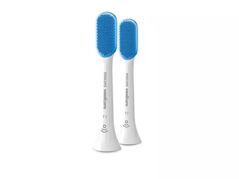 Сменная щетка Philips Sonicare для полировки языка, предотвращение неприятного запаха изо рта, белая, набор из 2 шт. (Подлинный продукт) HX8072/01