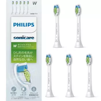 Сменная щетка Philips Sonicare White Plus Regular WC White [Оригинальный продукт] (5 кусков) HX6065/67