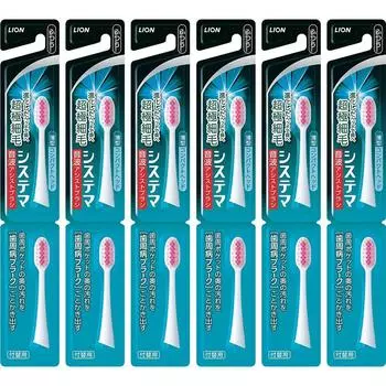 Сменная щетка Systema Sonic Assist Brush, обычная розовая, 2 x 6 шт. (электрический) розовый