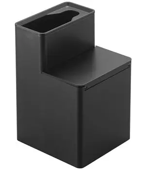 Сменная щетка Yamazaki Jitsugyo с местом для хранения, смываемая подставка для туалетной щетки, черная, приблизительно. W11XD12XH17см Tower Туалетная щетка Чехол для чистки туалета 5723