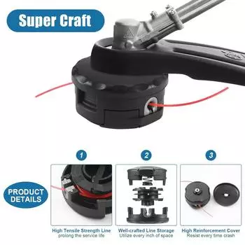 Сменная триммерная головка для Echo Speed Feed 400 SRM-230 SRM225 SRM-210 SRM2100 Echo Weed Eater 0 чёрный