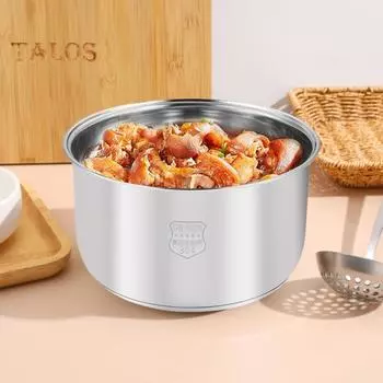 Сменная вставка для внутренней кастрюли из нержавеющей стали для рисоварки, полированная поверхность для пищевых продуктов, легкоочищаемая внутренняя кастрюля, кухонный аксессуар S
