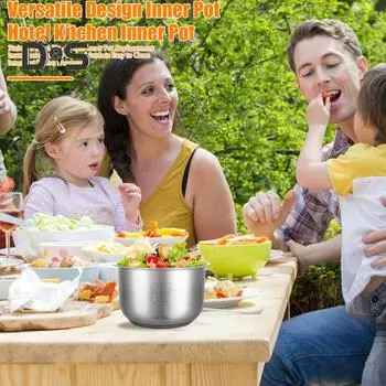 Сменная вставка для внутренней кастрюли из нержавеющей стали для рисоварки, полированная поверхность для пищевых продуктов, легкоочищаемая внутренняя кастрюля, кухонный аксессуар S