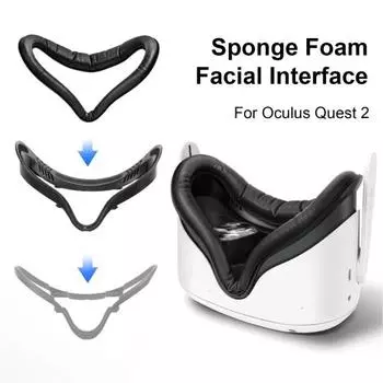 Сменная защитная крышка для лица для гарнитуры VR. Износостойкий, устойчивый к поту. Дышащий кронштейн интерфейса VR для лица для Oculus/Meta Quest 2. чёрный