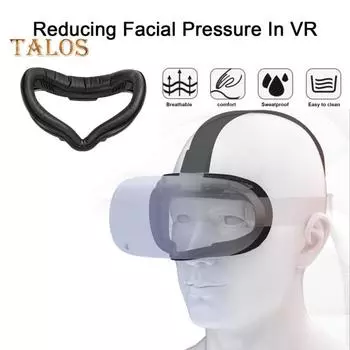Сменная защитная крышка для лица для гарнитуры VR. Износостойкий, устойчивый к поту. Дышащий кронштейн интерфейса VR для лица для Oculus/Meta Quest 2. чёрный