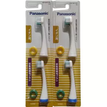 Сменная зубная щетка Panasonic Sonic Vibration Dense Extra Fine Bristle, 2 шт. x 2, набор из 4 белых щеток, зубная щетка, ионизация, EW0913-W, белая, (EW0913-W,