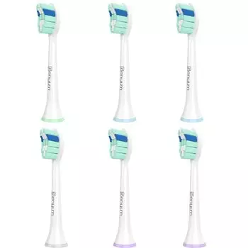 Сменная зубная щетка Senyum, совместимая с электрической сменной щеткой Philips Sonicare, 6 шт., белая