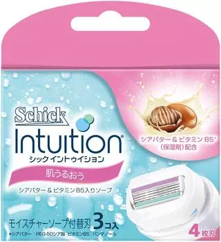 Сменное лезвие бритвы Schick Intuition для увлажнения кожи для женщин (3 куска)