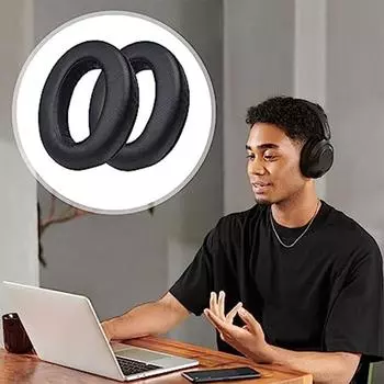 Сменные амбушюры, амбушюры для беспроводных наушников Sony WH-XB910N, подушечки из протеиновой кожи и пены с эффектом памяти, запасные части чёрный