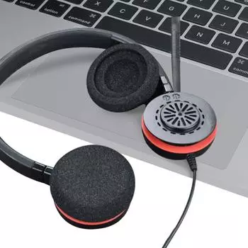 Сменные амбушюры для наушников Jabra evolution 20 20se 30, кожаные сменные чехлы для запасных частей