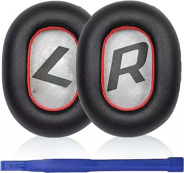 Сменные амбушюры из протеиновой кожи с эффектом памяти, совместимые с наушниками Plantronics BackBeat Pro 2, Voyager 8200 UC чёрный