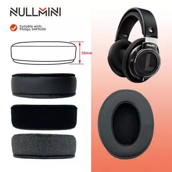 Сменные амбушюры NullMini для гарнитуры Philips SHP9500, кожаные наушники-вкладыши