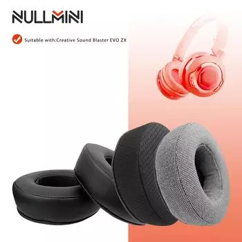 Сменные амбушюры NullMini для наушников Creative Sound Blaster EVO ZX, амбушюры, велюровая повязка на голову