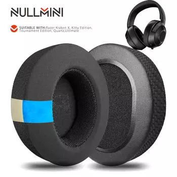 Сменные амбушюры Nullmini для наушников Razer Kraken X, Kitty Edition, Tournament Edition, Quartz, Ultimate Headphones с охлаждающим гелем