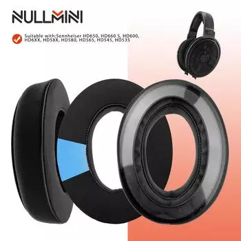 Сменные амбушюры NullMini для наушников Sennheiser HD650, HD660 S, HD600, HD6XX, HD58X, HD580, HD565,HD545,HD535