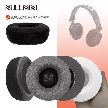 Сменные амбушюры NullMini для наушников Sony MDR-V55, V500DJ, NWZ-WH303, WH505, охлаждающий гель-вкладыш для наушников