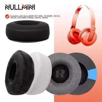 Сменные амбушюры NullMini для наушников Sony MDR ZX110NC, ZX300BT, ZX310, ZX330, ZX550BN, ZX600, ZX610, ZX660