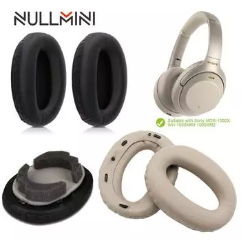 Сменные амбушюры NullMini для наушников Sony MDR-1000X WH-1000XM3 1000XM2, вкладыши, гарнитура