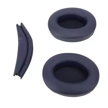 Сменные амбушюры с чехлом на оголовье для наушников WH XB910N из протеиновой кожи с эффектом памяти и пеной синий