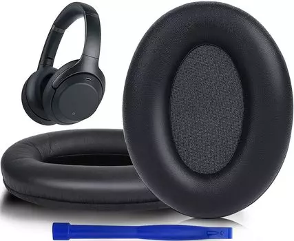 Сменные амбушюры SOULWIT Ear Pad, совместимые с наушниками Sony WH-1000XM3 (WH1000XM3) Over-Ear (черный)