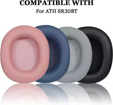 Сменные амбушюры SR30BT. Круглые амбушюры для стереоигровой игровой гарнитуры. Амбушюры, совместимые с беспроводными накладными Bluetooth-наушниками ATH-SR30BT. чёрный