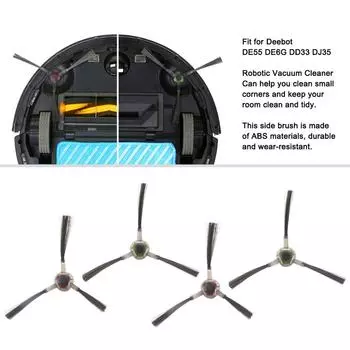 Сменные боковые щетки, 4 шт., подходят для робота-пылесоса Deebot DE55 DE6G DD33 DJ35